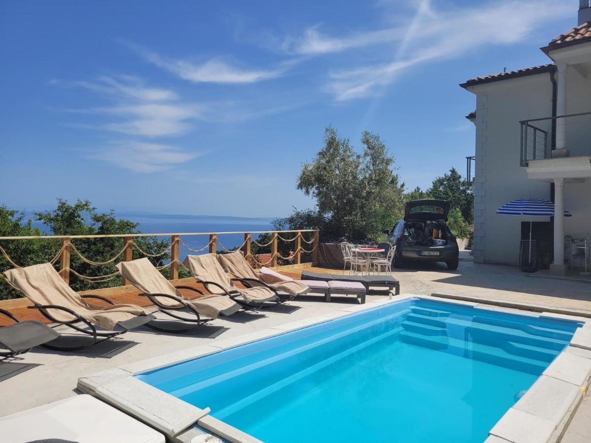 Ferienwohnung Mit Pool Kroatien Mit Meerblick Und Pool Lovran Luaran gambar