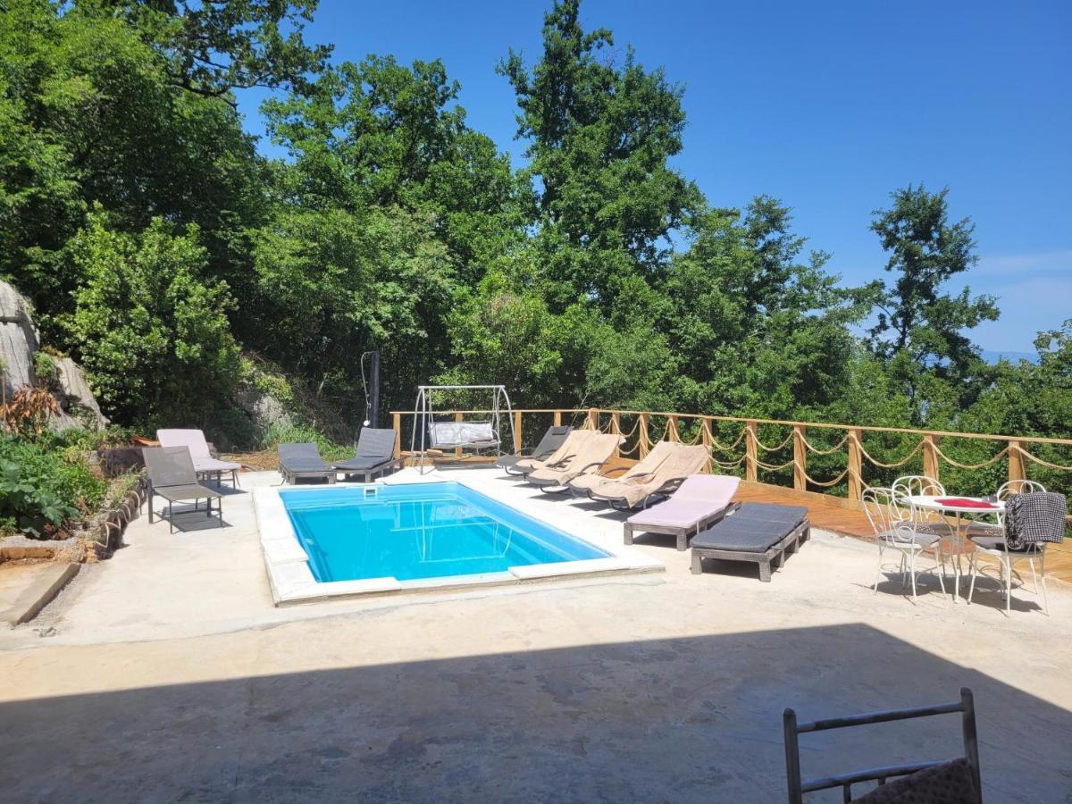 Ferienwohnung Mit Pool Kroatien Mit Meerblick Und Pool Lovran Luaran gambar