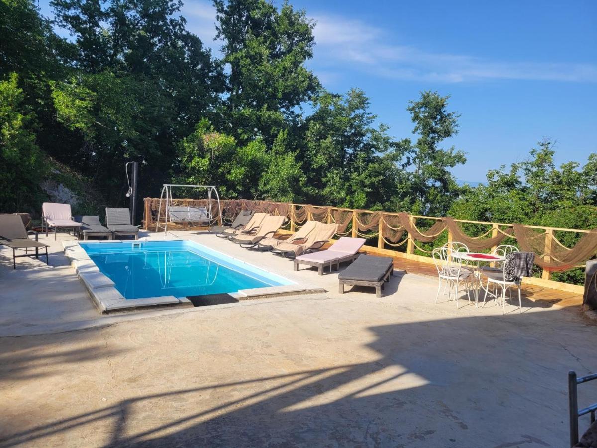 Ferienwohnung Mit Pool Kroatien Mit Meerblick Und Pool Lovran Luaran gambar